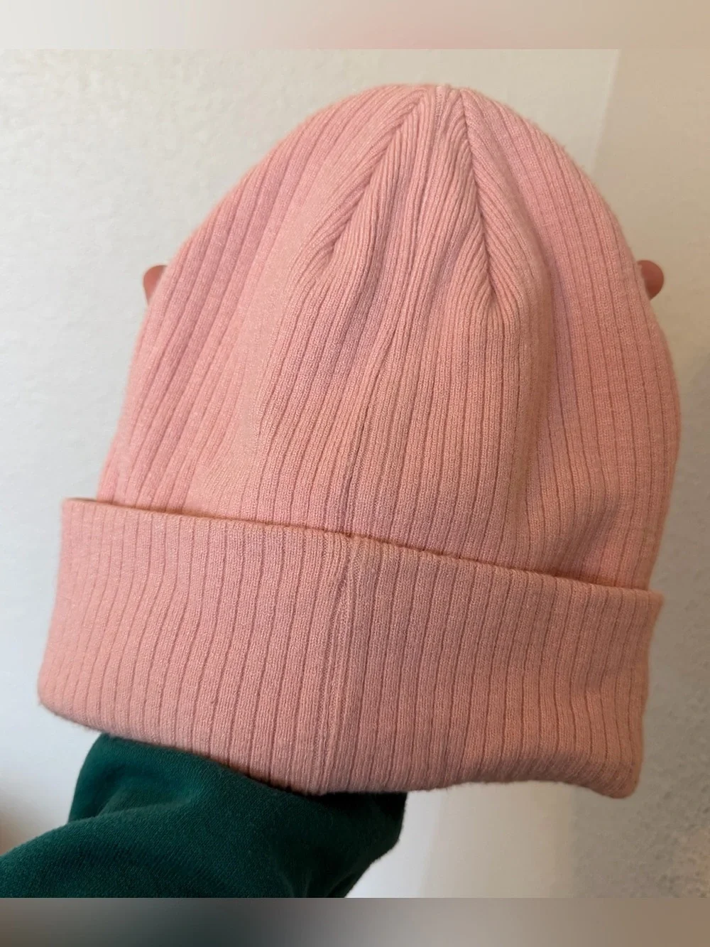 Adidas womens baby pink ribbed knit logo beanie hat streetwear winter y2k preppy